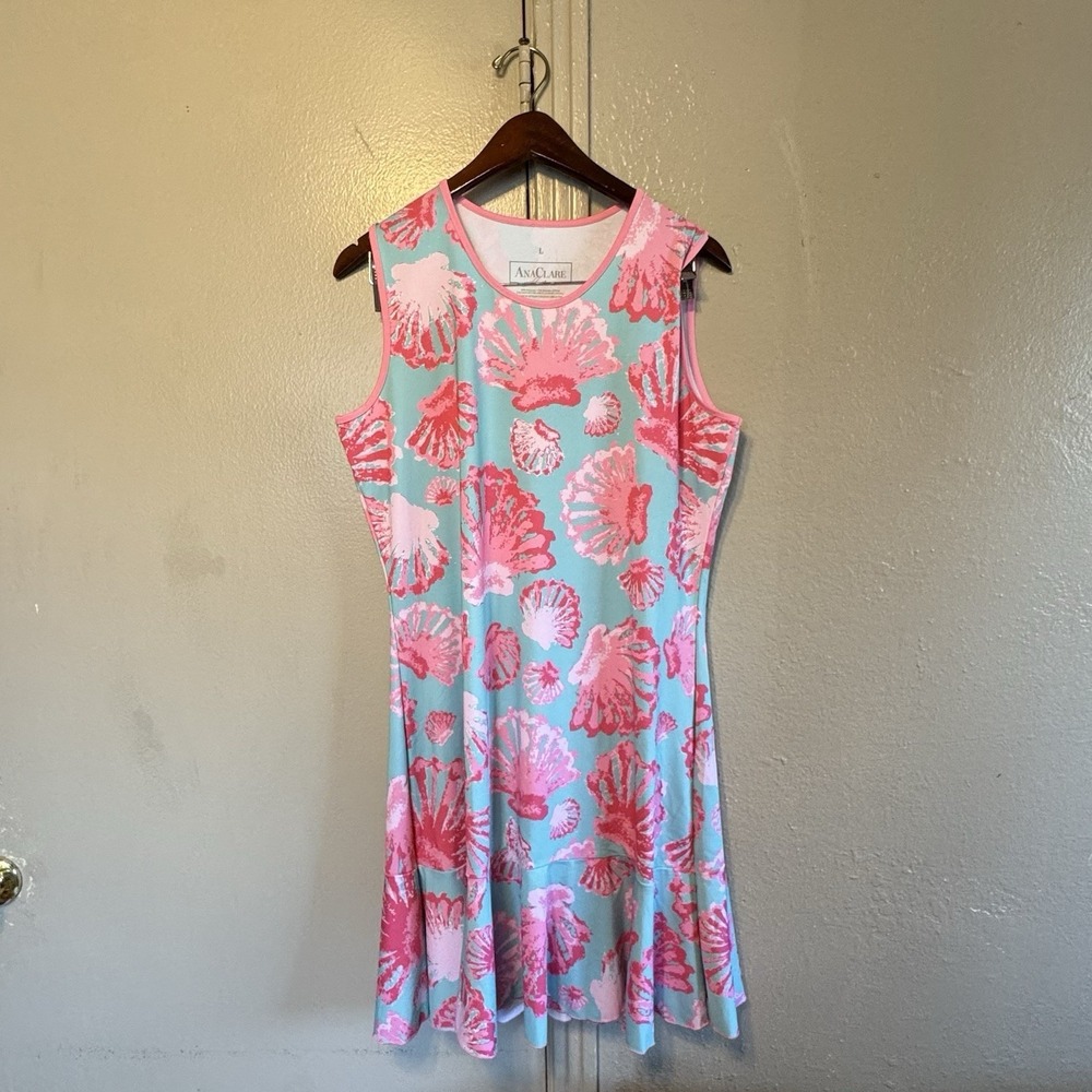 AnaClare Women's L Pastel Preppy Beach Activewear Dress Lily‎ Pulitzer Inspired